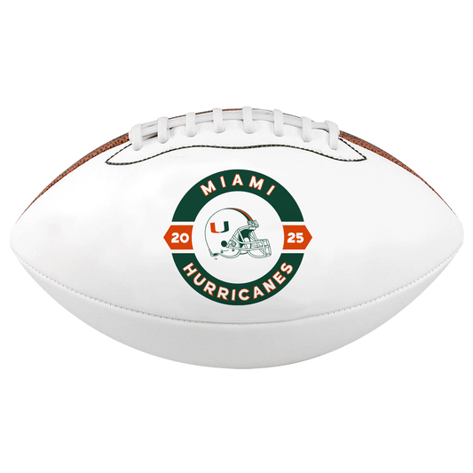 Baden Sports Miami Hurricanes White 2025 UFootball Full Size Autograph Football
