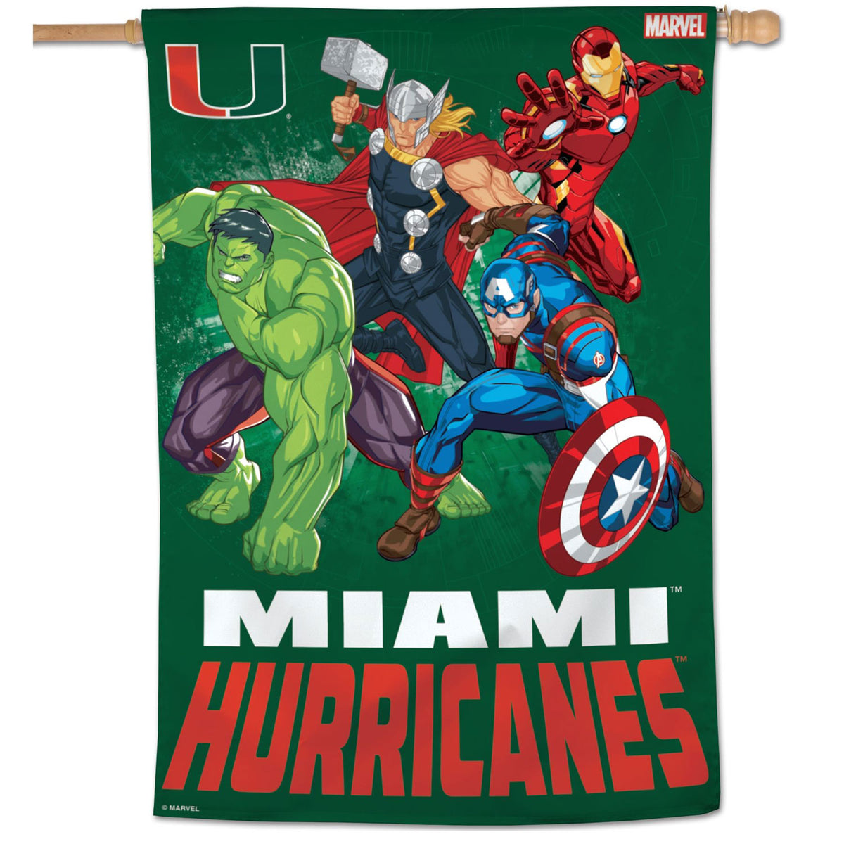 WinCraft Miami Hurricanes Avengers Vertical Flag