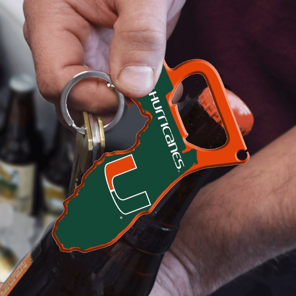 Sports Licensing Solutions Miami Hurricanes Keychain Bottle Opener