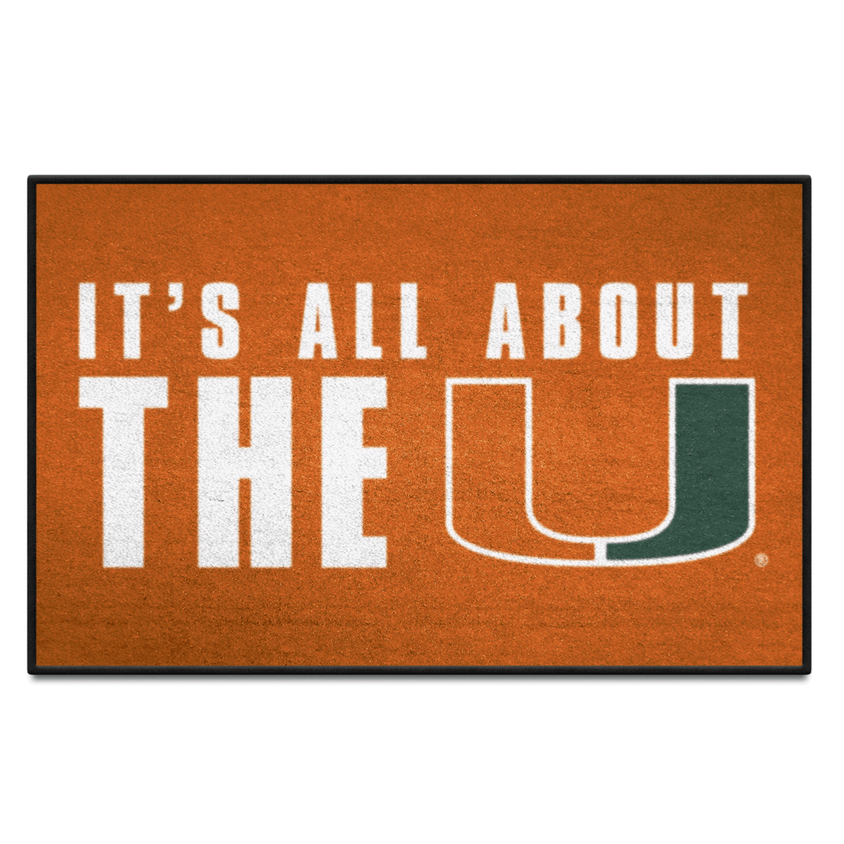 Sports Licensing Solutions Miami Hurricanes Orange 19” X 30” It&#39;s All About the U Mat