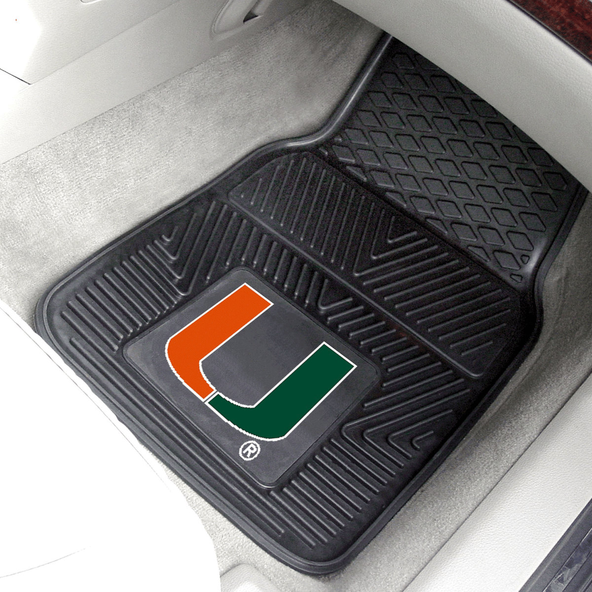 Sports Licensing Solutions Miami Hurricanes 2-PC Vinyl Car Mat Set