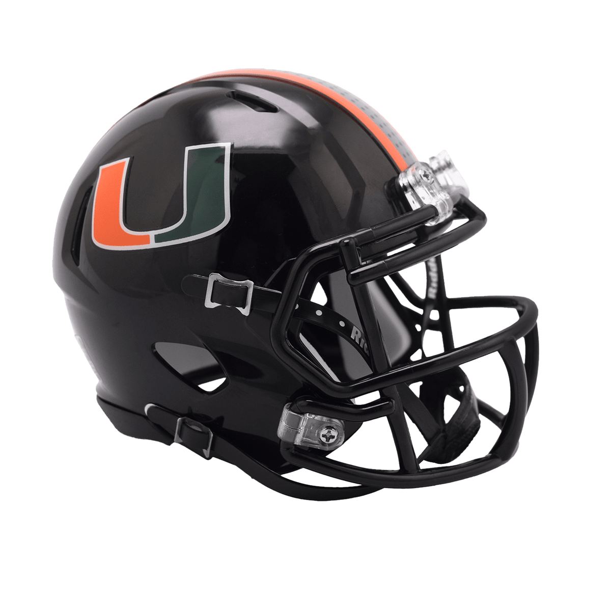 Riddell Miami Hurricanes Black Mini &#39;Speed&#39; Football Helmet