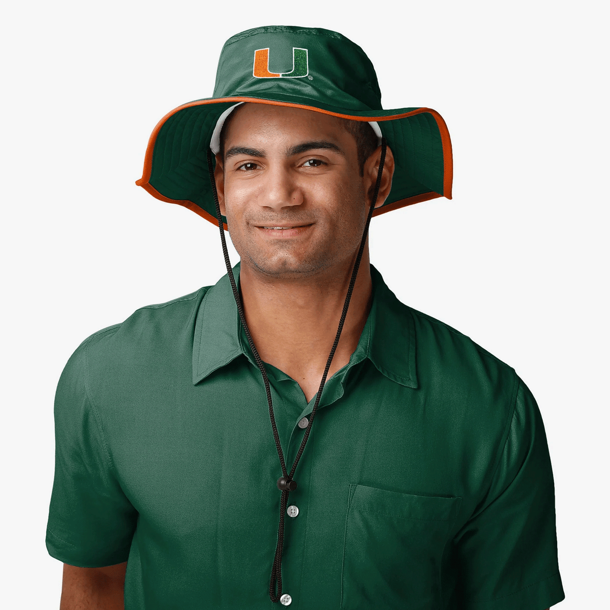 FOCO Miami Hurricanes Solid Green U Logo Boonie Hat