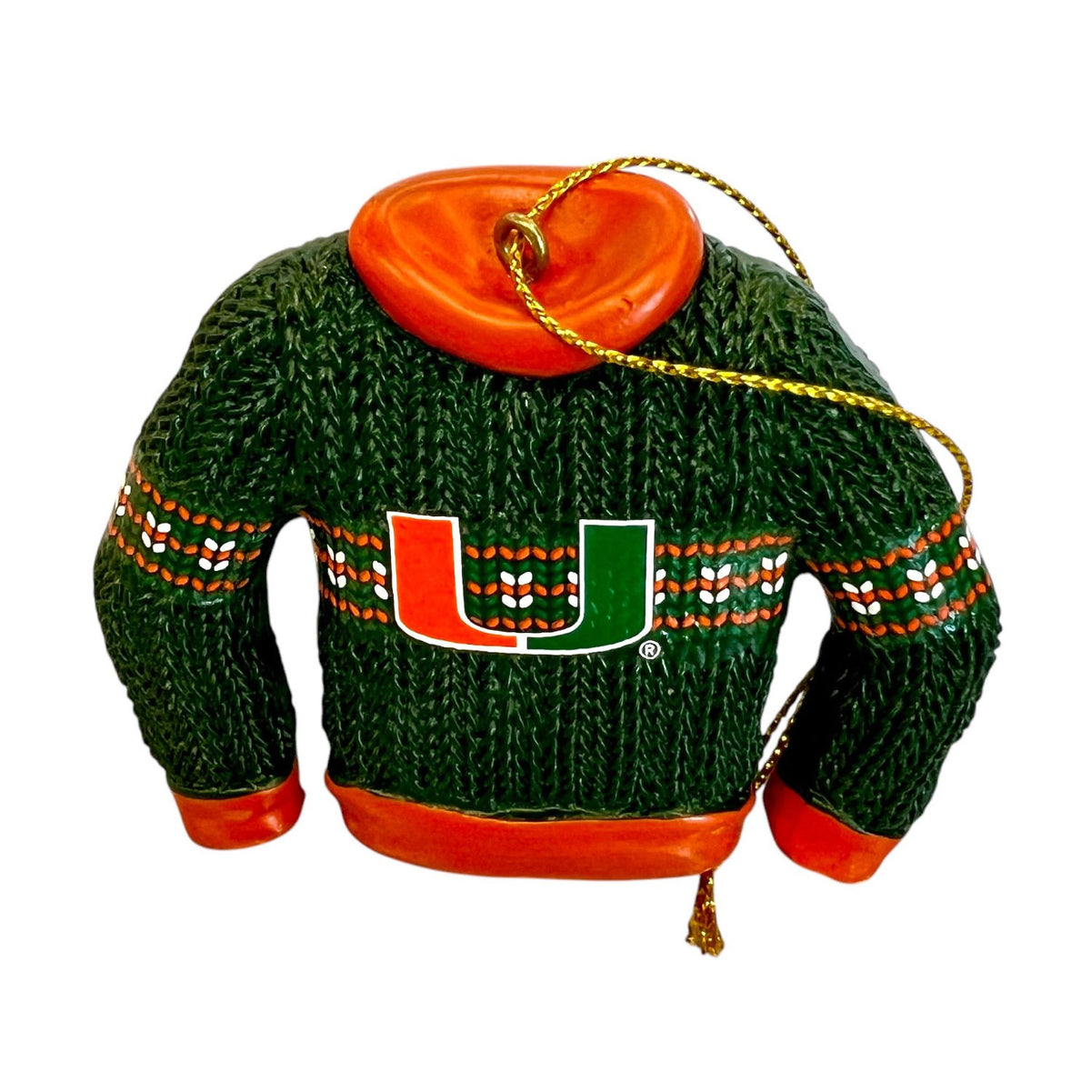 The Memory Company Miami Hurricanes Ugly Christmas Sweatshirt Ornament