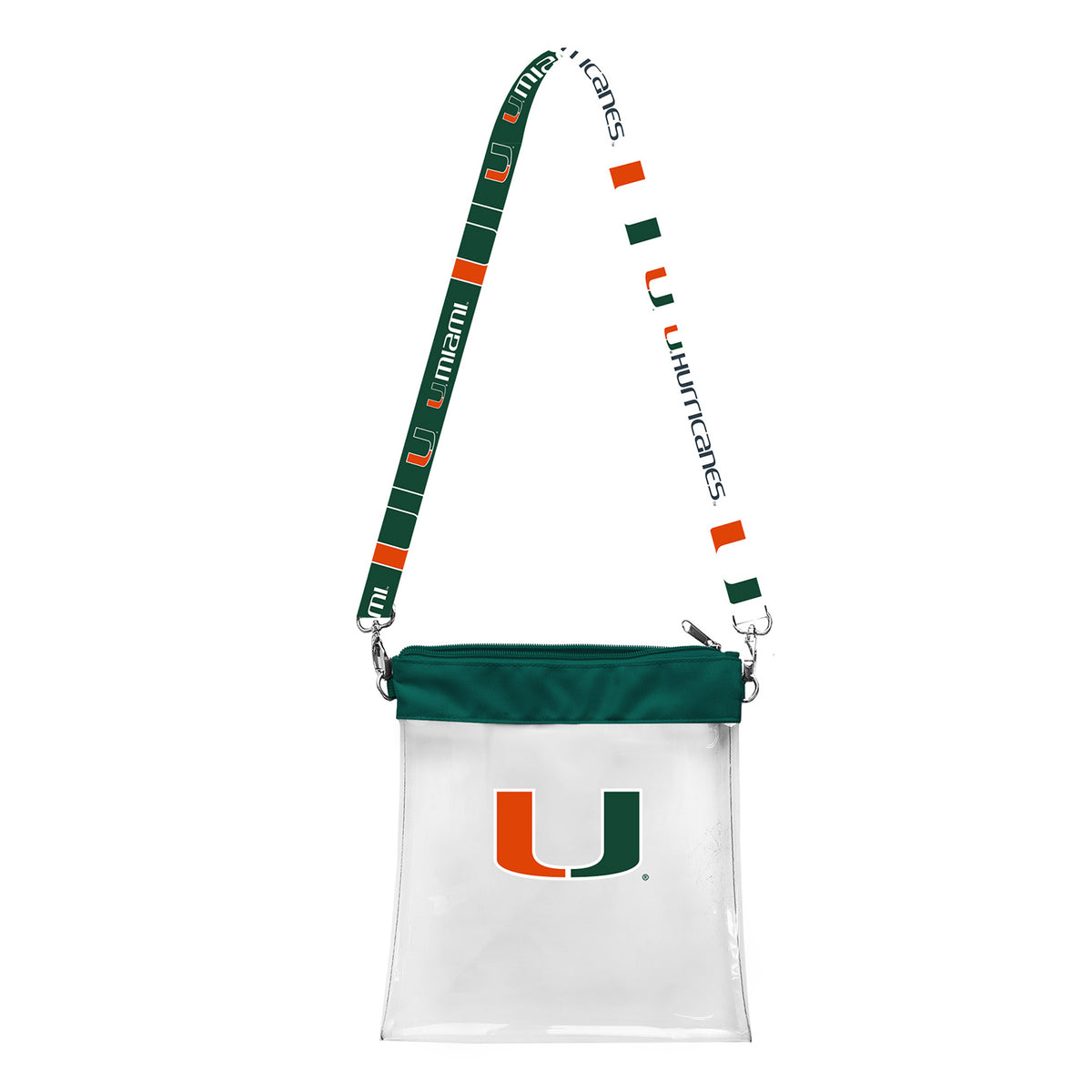 LITTLEARTH Miami Hurricanes Clear Pattern Strap Bag