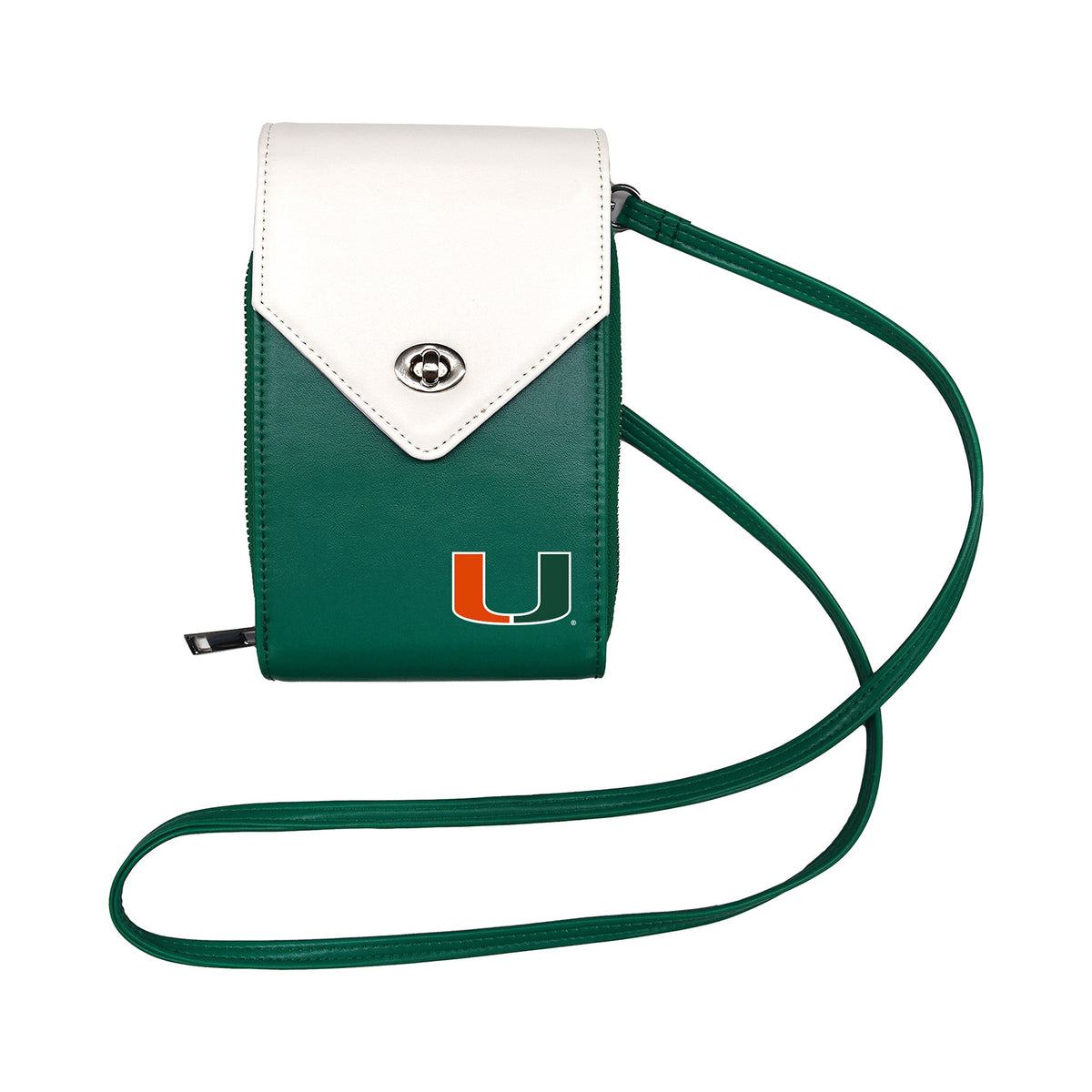 LITTLEARTH Miami Hurricanes Green and White Homefield Purse