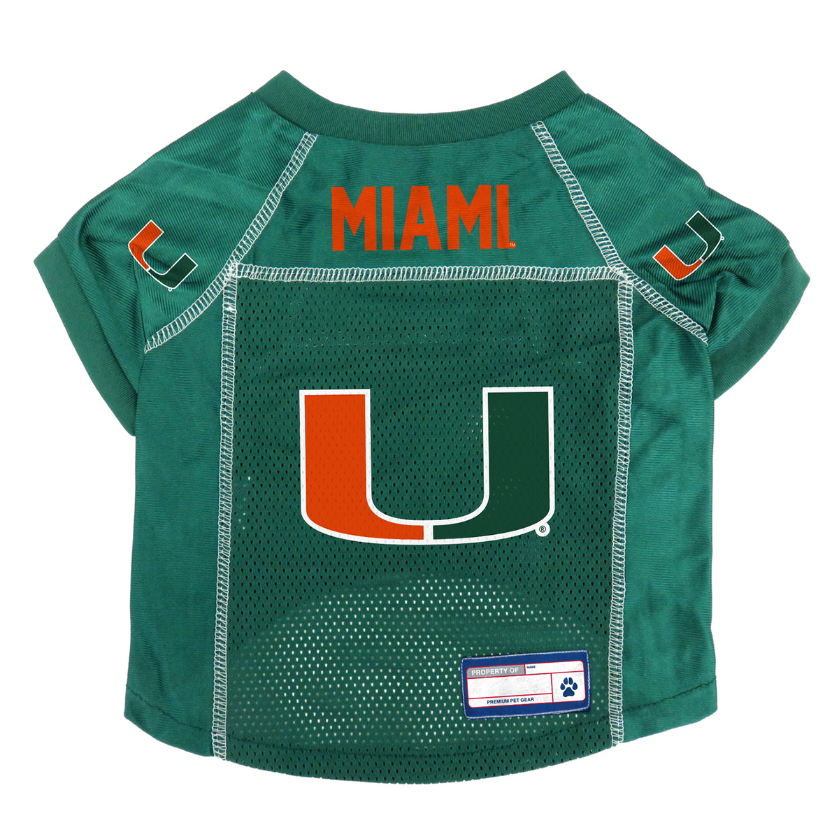 Little Earth Miami Hurricanes Green Pet Jersey - Main View