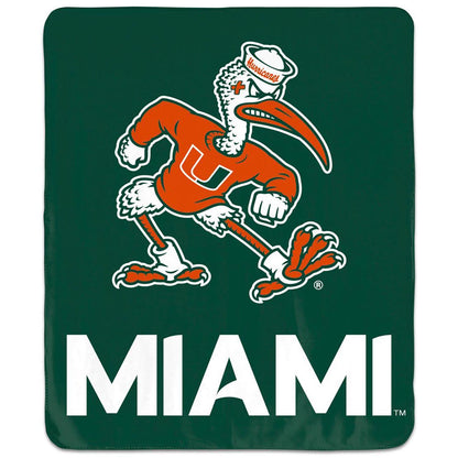 WinCraft Miami Hurricanes Green Sebastian the Ibis Lightweight Blanket