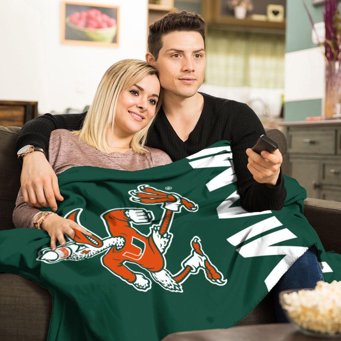 WinCraft Miami Hurricanes Green Sebastian the Ibis Lightweight Blanket