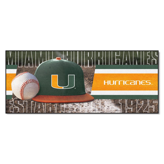 Sports Licensing Solutions Miami Hurricanes Green Baseball Runner