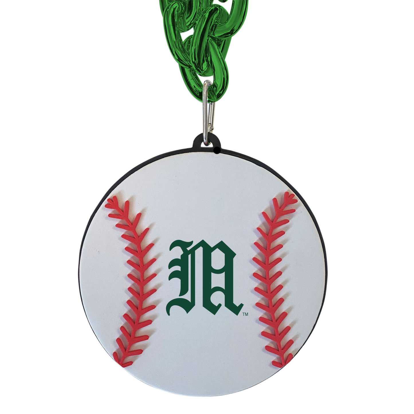Jardine Miami Hurricanes Green Old English "M" Baseball Fan Chain
