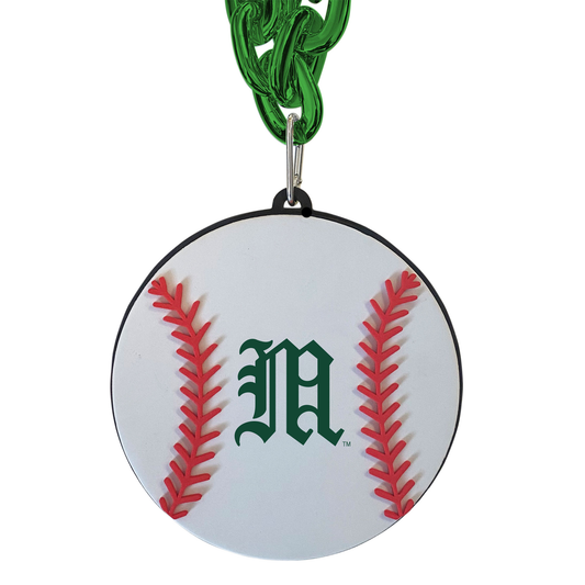 Jardine Miami Hurricanes Green Old English "M" Baseball Fan Chain