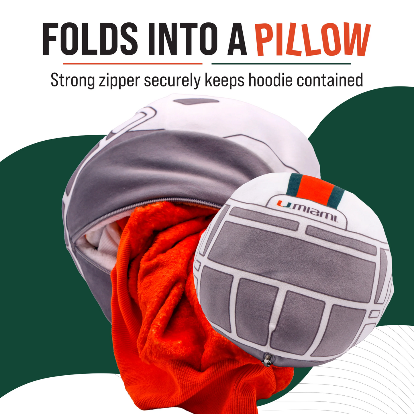 Orange Onions Miami Hurricanes Helmet Snugible Blanket Hoodie & Pillow