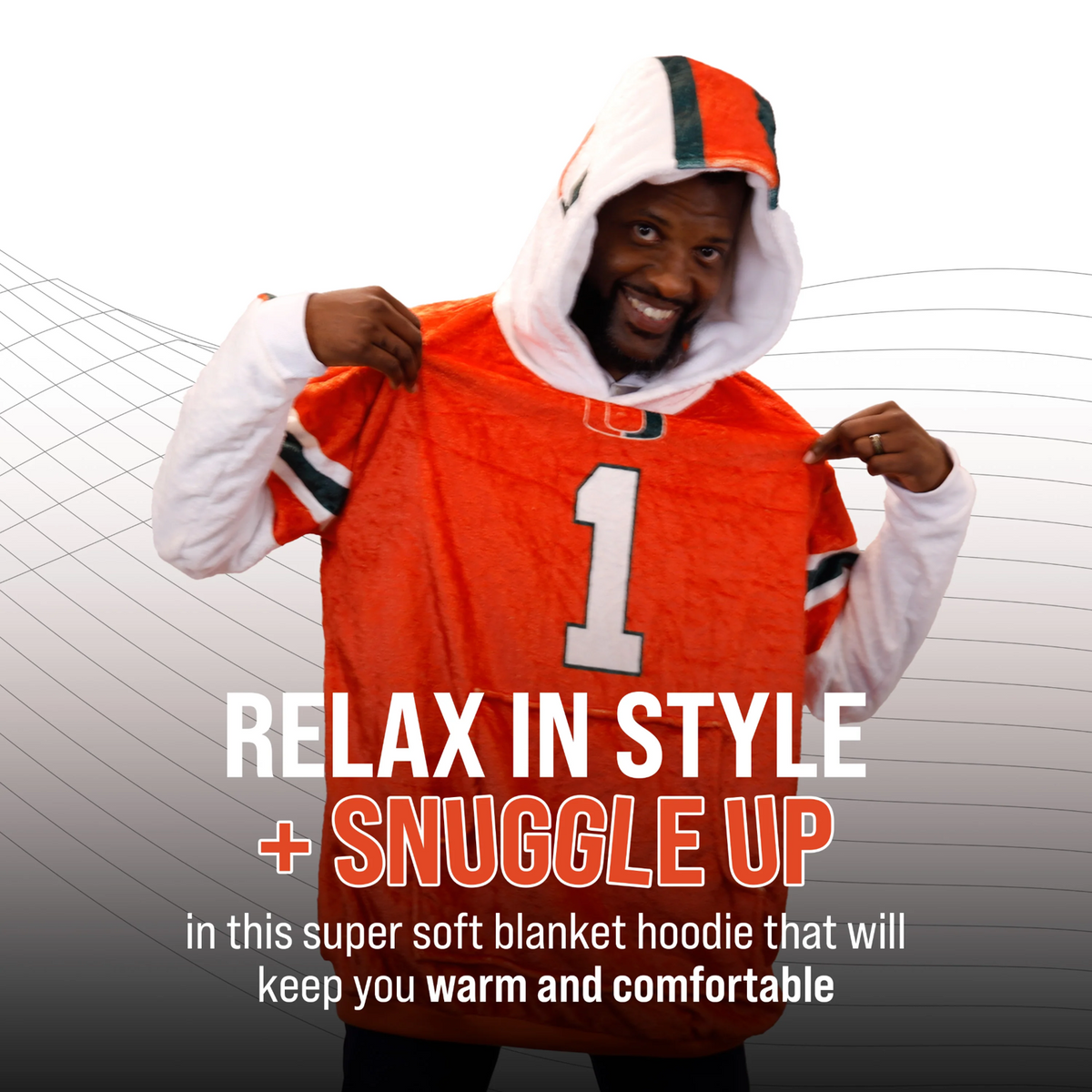 Orange Onions Miami Hurricanes Helmet Snugible Blanket Hoodie &amp; Pillow
