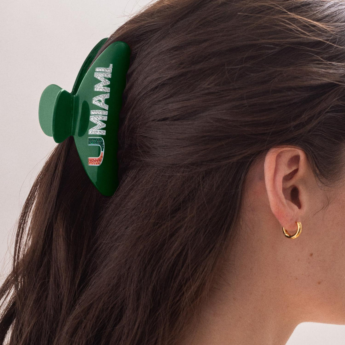 BaubleBar Miami Hurricanes Green UMiami Sparkle Claw Clip