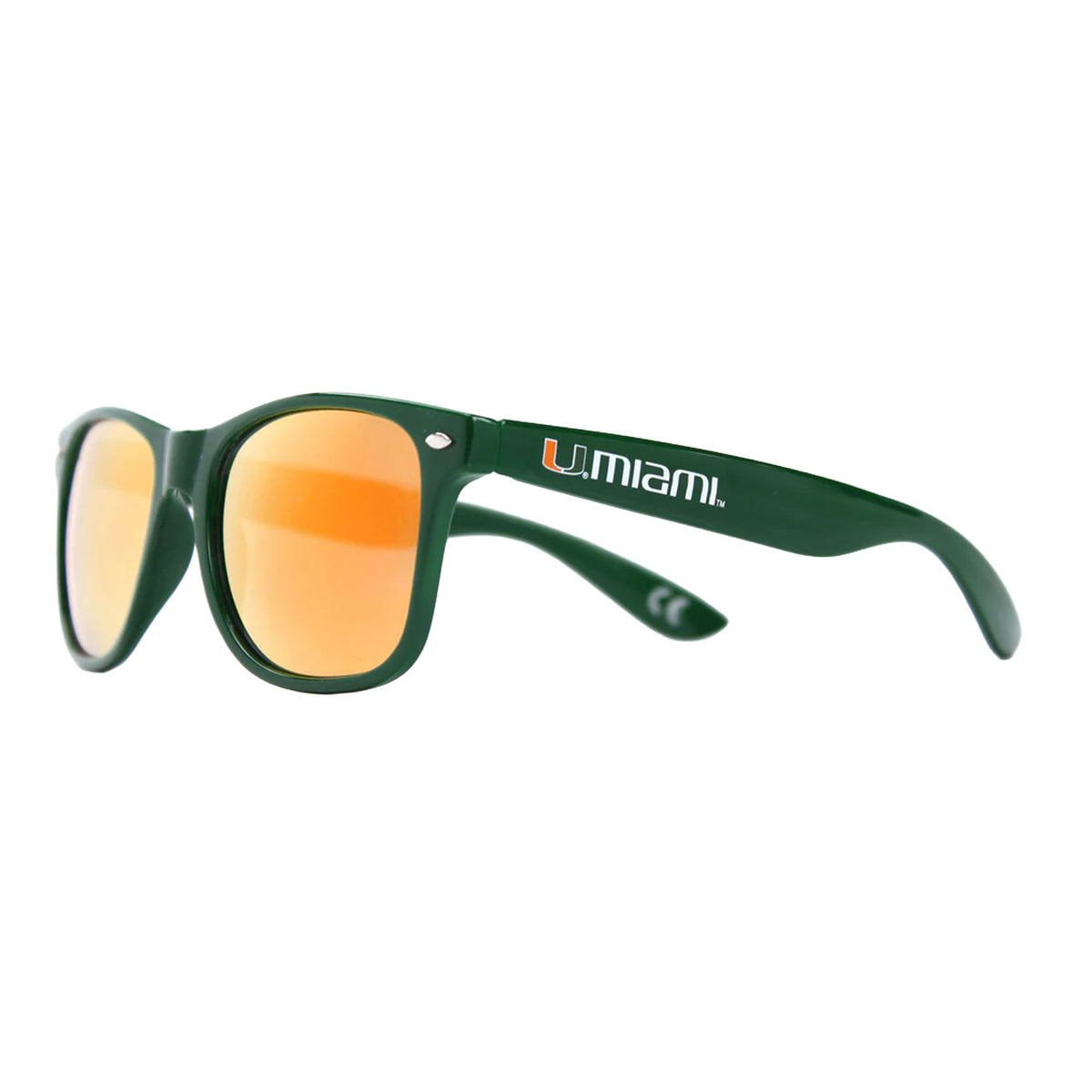 Society43 Miami Hurricanes Green U Miami Retro Mirror Sunglasses