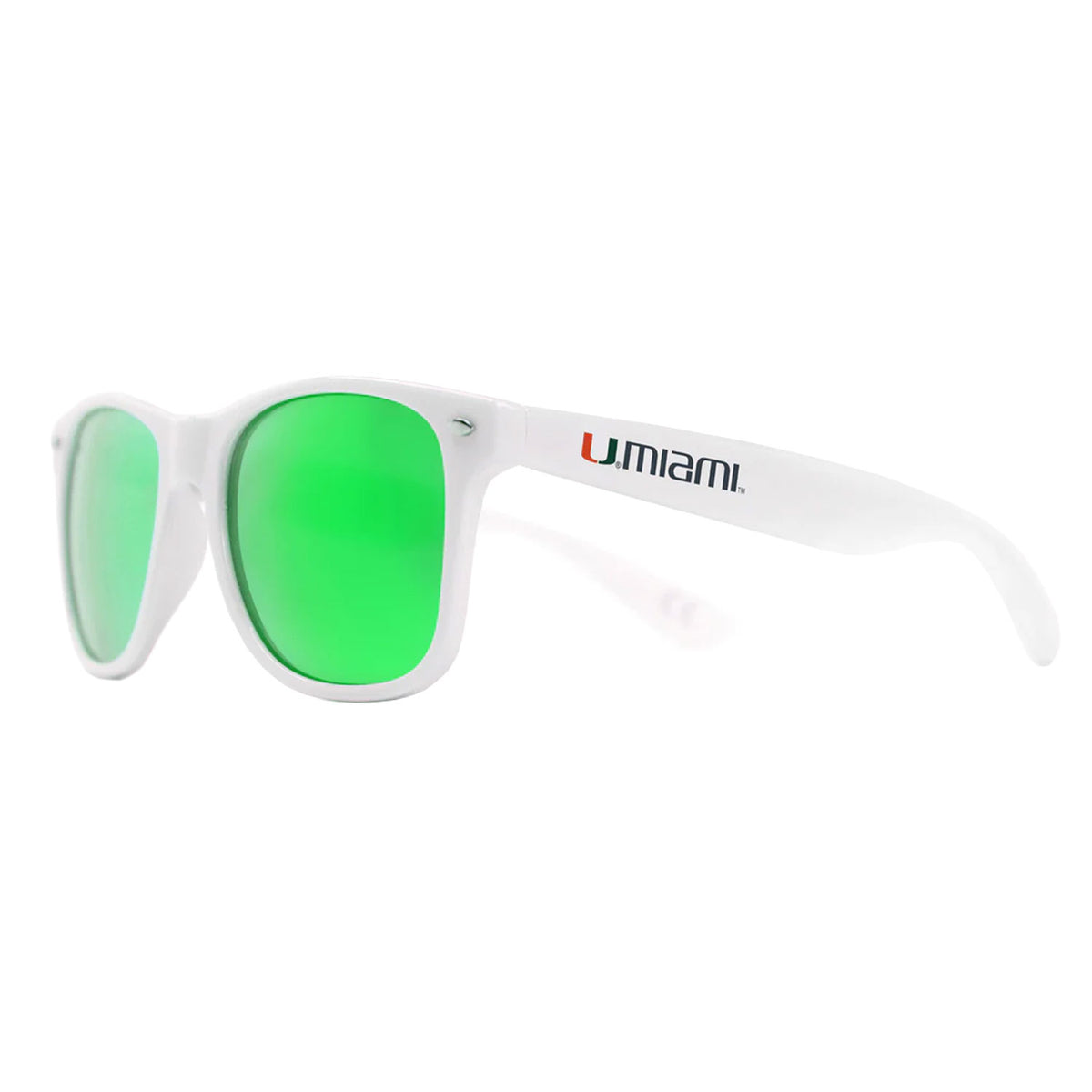 Society43 Miami Hurricanes White U Miami Retro Mirror Sunglasses