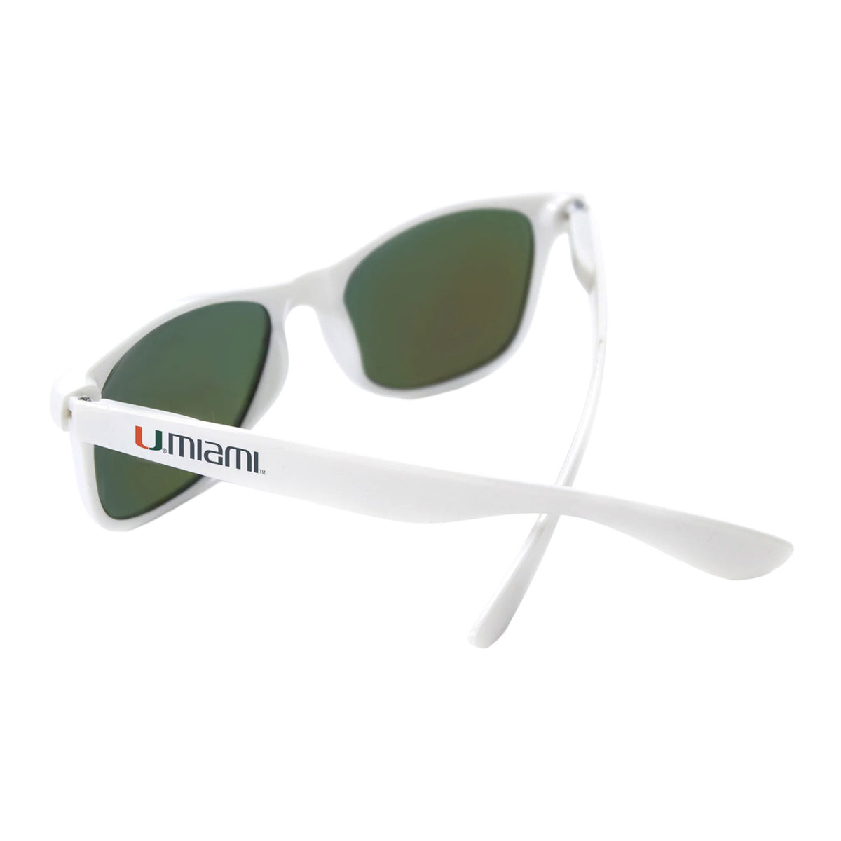 Society43 Miami Hurricanes White U Miami Retro Mirror Sunglasses