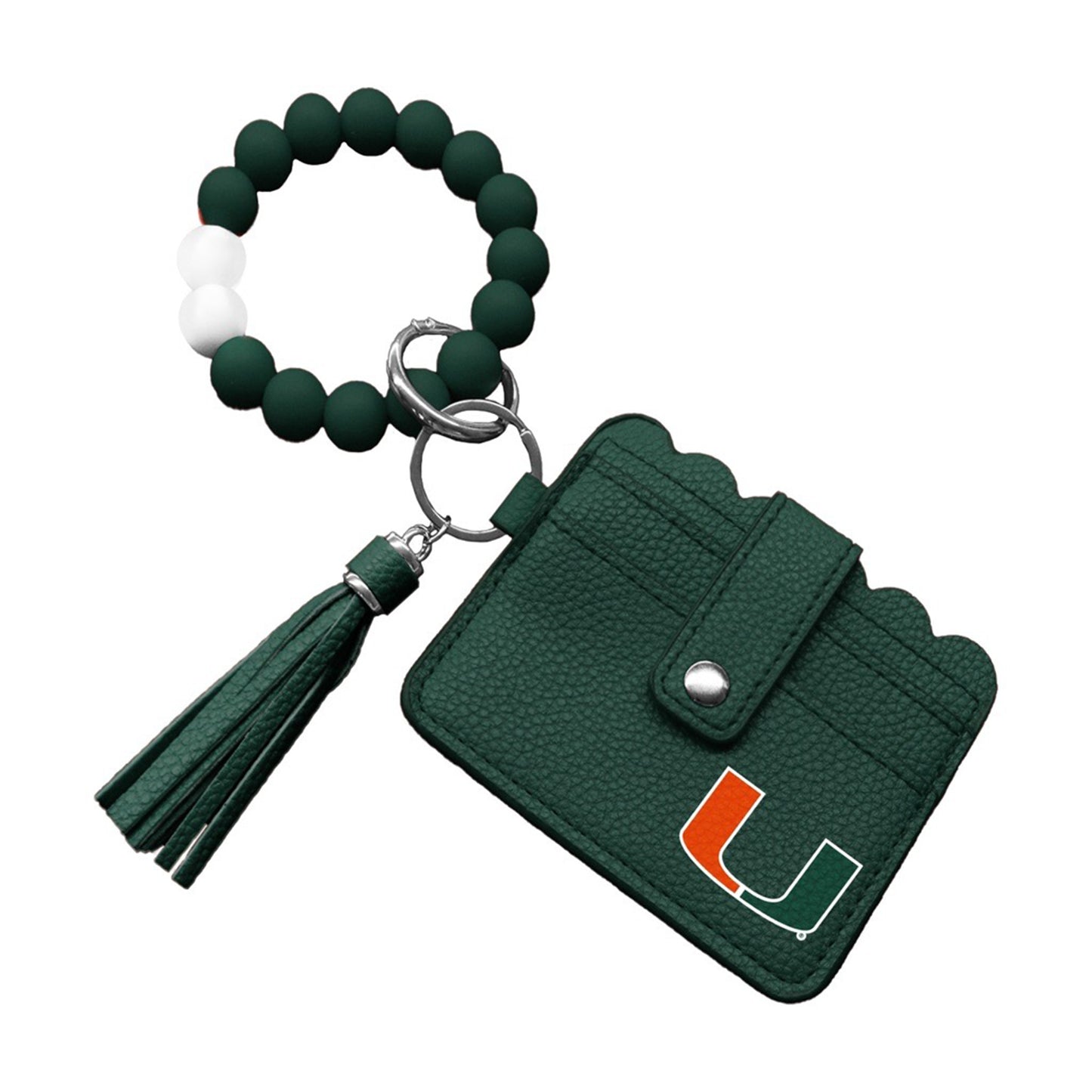LITTLEARTH Miami Hurricanes Green Wristlet Keychain Wallet