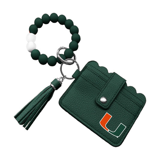 LITTLEARTH Miami Hurricanes Green Wristlet Keychain Wallet
