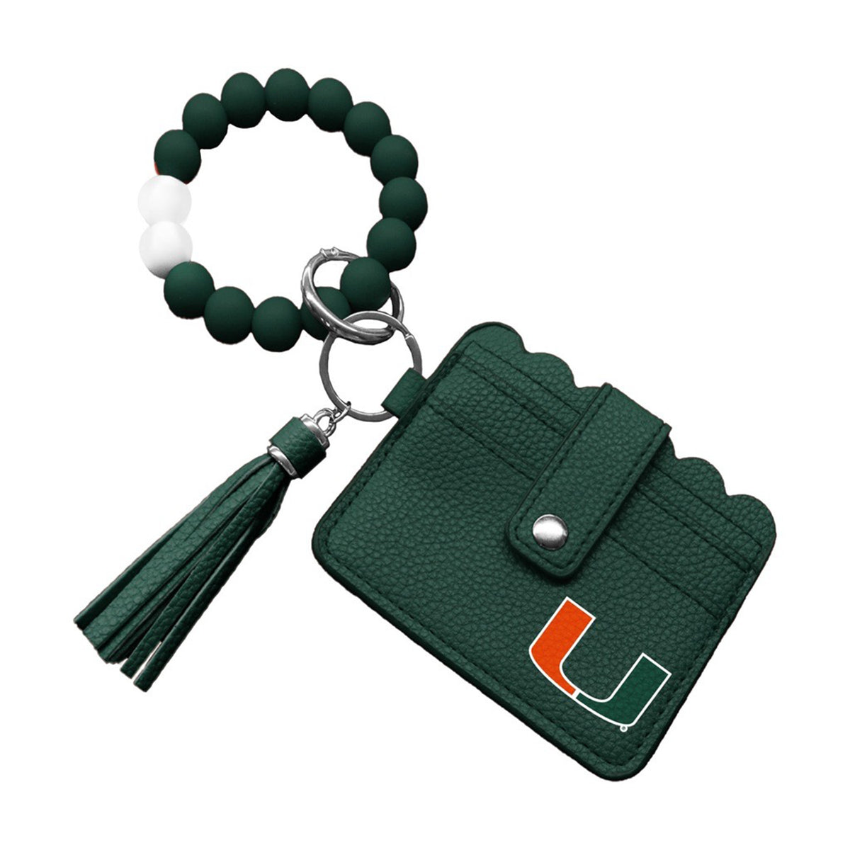 LITTLEARTH Miami Hurricanes Green Wristlet Keychain Wallet