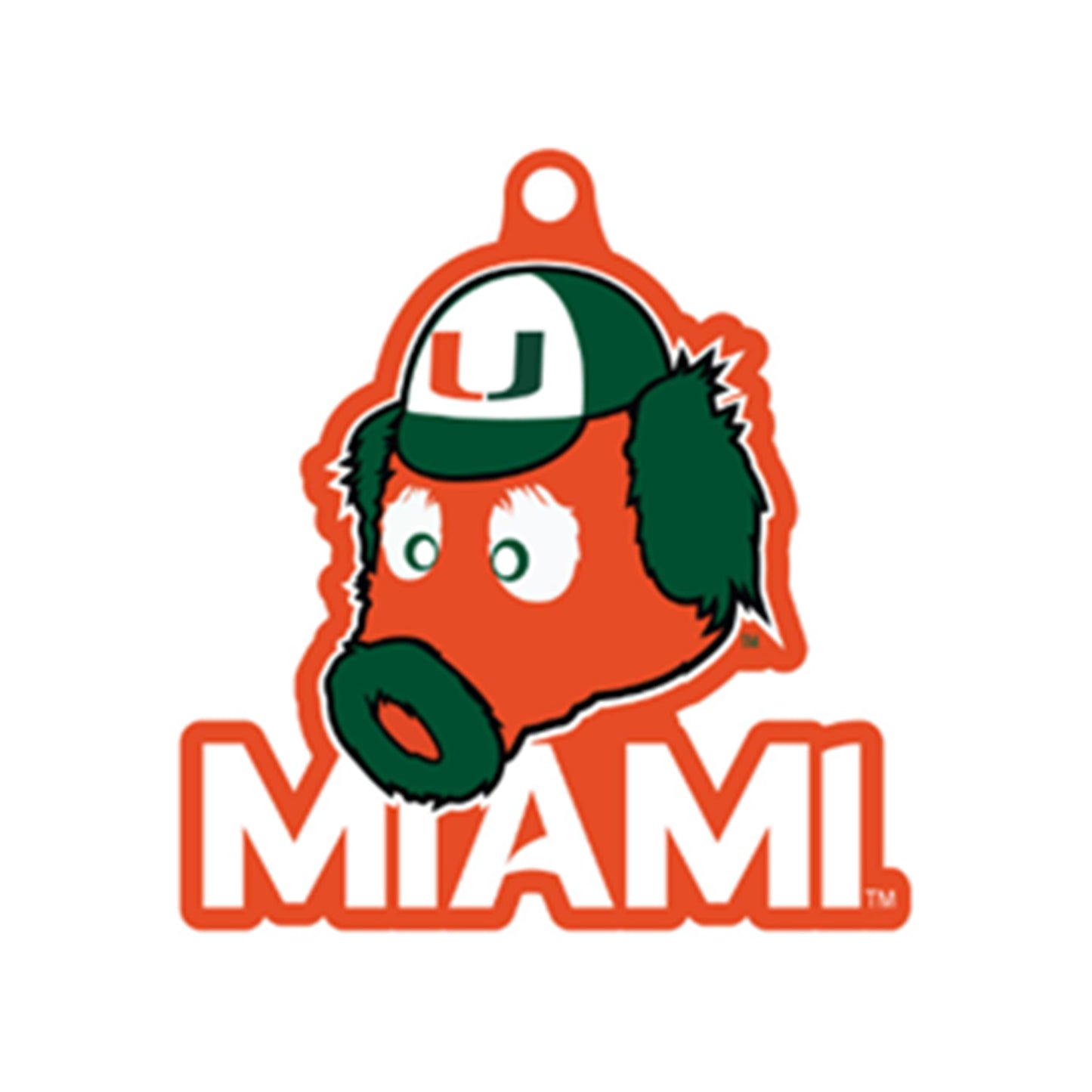 Indigo Falls Miami Hurricanes Vintage Maniac Head Acrylic Ornament