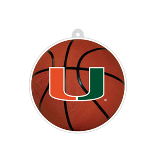 Indigo Falls Miami Hurricanes Basketball U Acrylic Ornament