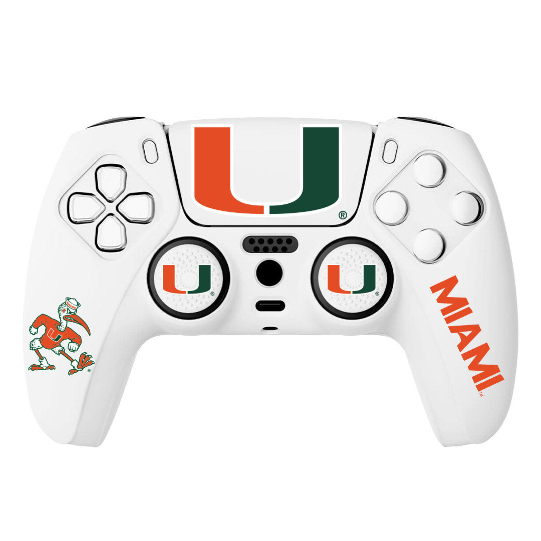 Varsity Gripz Miami Hurricanes White PS5 Away Controller Starter Kit
