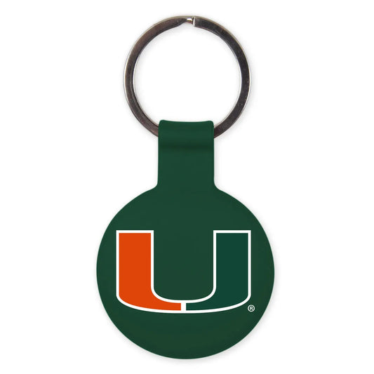 WinCraft Miami Hurricanes Green U AirTag Keychain