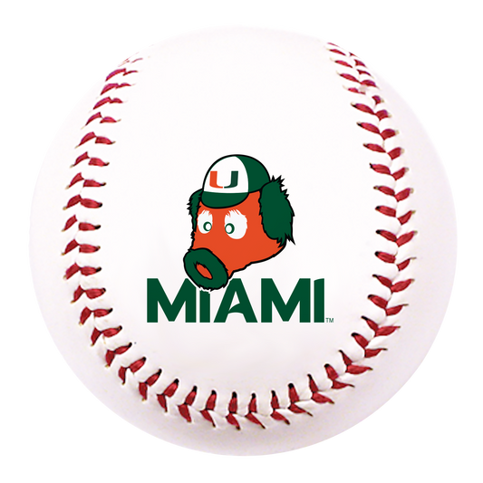 Baden Sports Miami Hurricanes White Miami Maniac Full Size Baseball