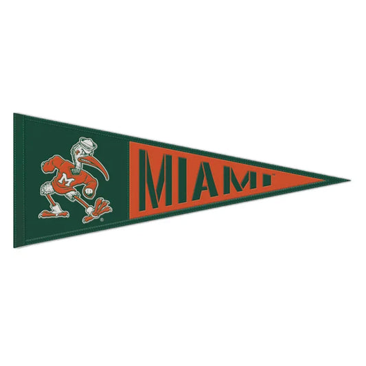 WinCraft Miami Hurricanes Green Vintage Sebastian Pennant
