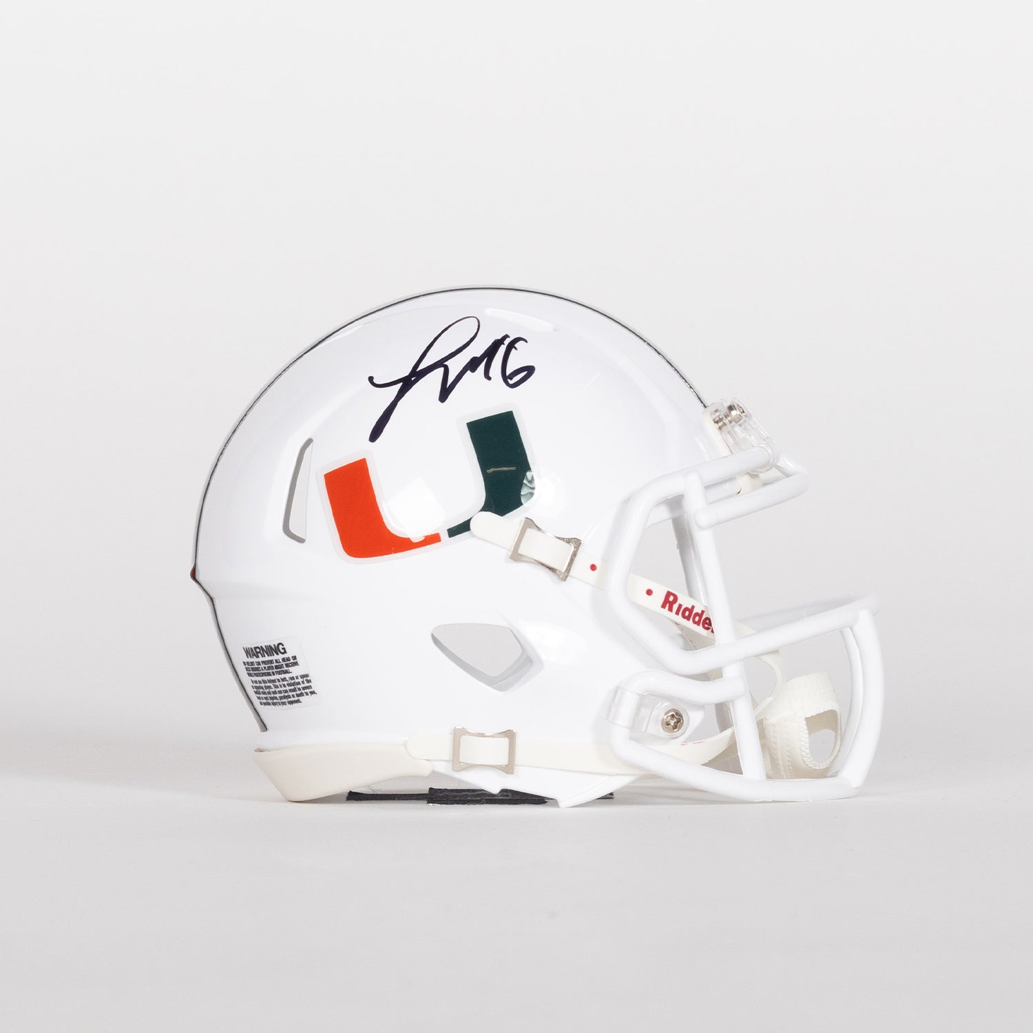 Riddell Miami Hurricanes Student Athlete #16 Luke Nickel Autographed W ...