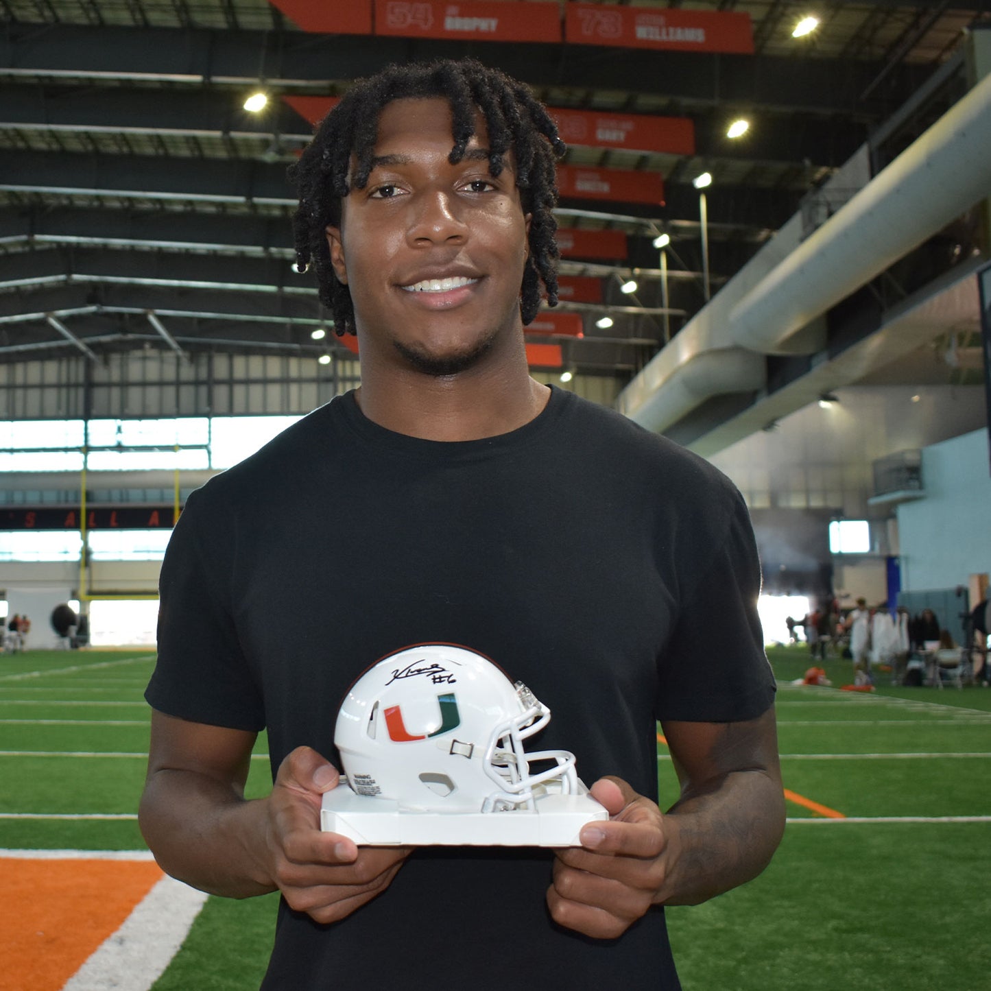 Riddell Miami Hurricanes Student Athlete #6 Xavier Lucas Autographed White Mini Football Helmet