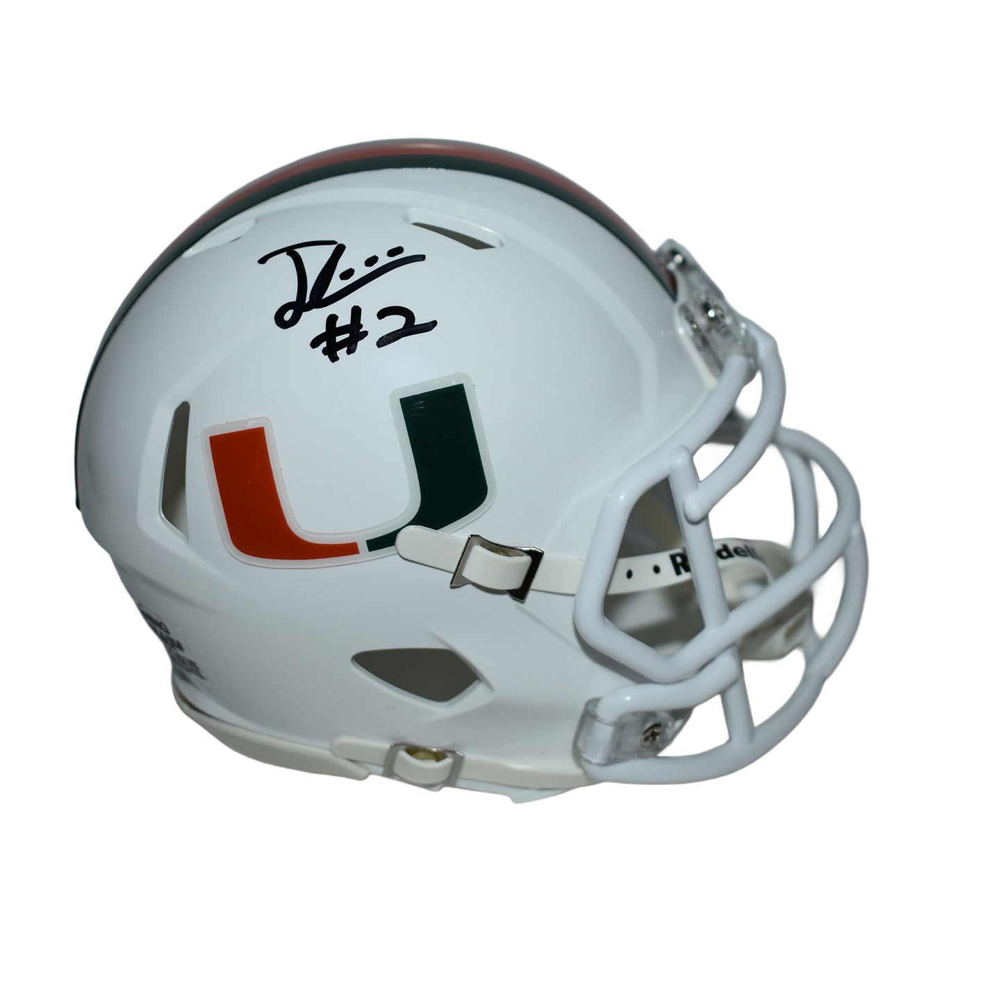 Riddell Miami Hurricanes Student Athlete #2 Jordan Lyle Autographed White Mini Football Helmet