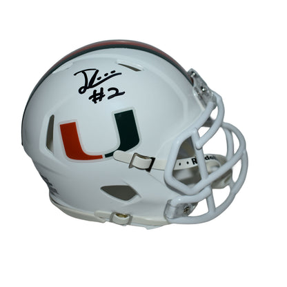 Riddell Miami Hurricanes Student Athlete #2 Jordan Lyle Autographed White Mini Football Helmet