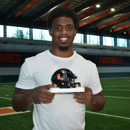 Riddell Miami Hurricanes Student Athlete #2 Jordan Lyle Autographed Black Mini Football Helmet