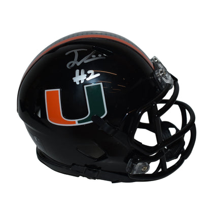 Riddell Miami Hurricanes Student Athlete #2 Jordan Lyle Autographed Black Mini Football Helmet