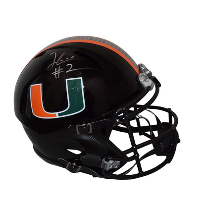Riddell Miami Hurricanes Student Athlete #2 Jordan Lyle Autographed Black Full Size Football Helmet