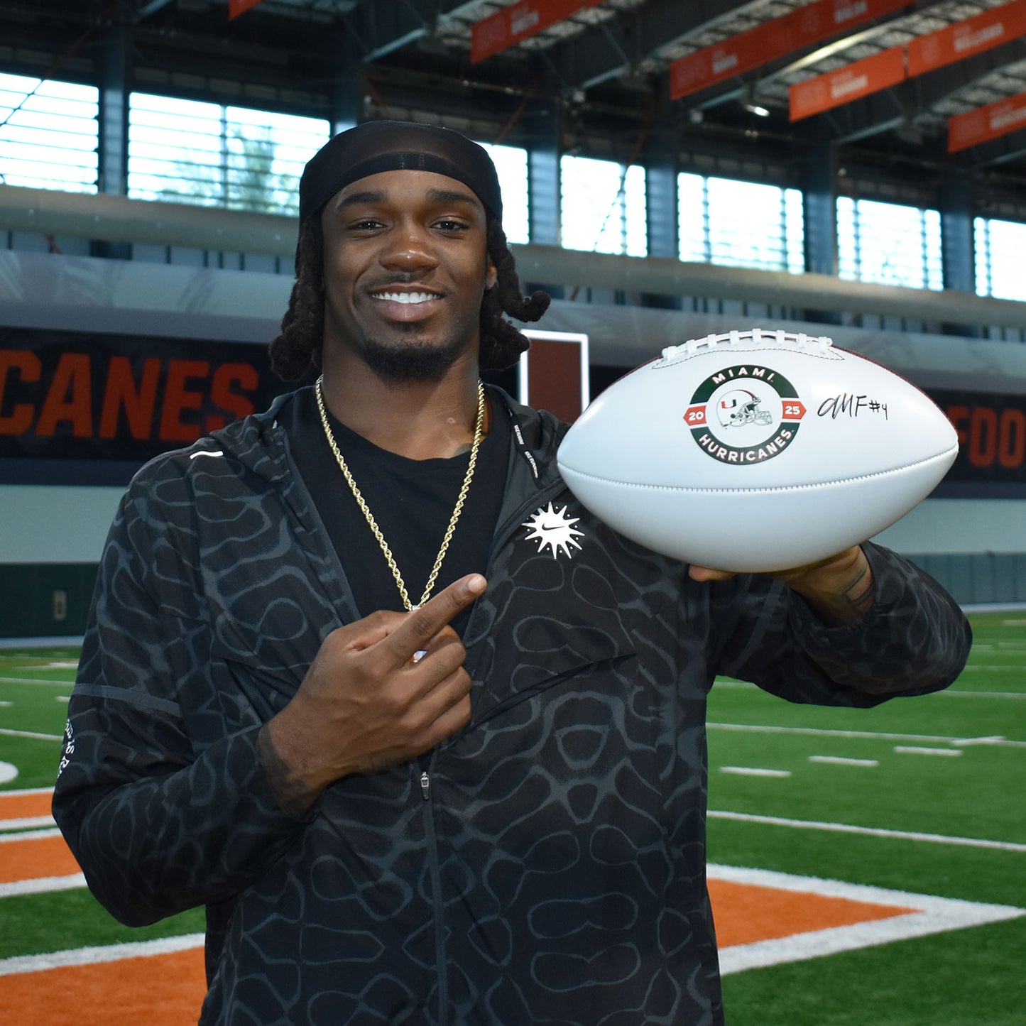 Baden Sports Miami Hurricanes Student Athlete #4 Mark Fletcher Autographed White Full Size Football