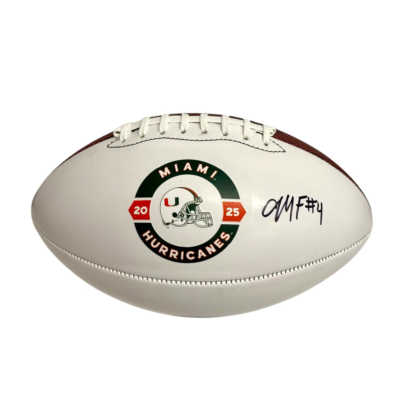 Baden Sports Miami Hurricanes Student Athlete #4 Mark Fletcher Autographed White Full Size Football