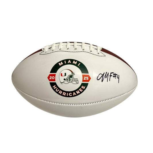 Baden Sports Miami Hurricanes Student Athlete #4 Mark Fletcher Autographed White Full Size Football
