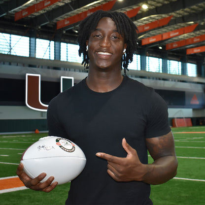 Baden Sports Miami Hurricanes Student Athlete #29 OJ Frederique Autographed White Full Size Football