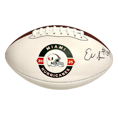 Baden Sports Miami Hurricanes Student Athlete #9 Elija Lofton Autographed White Full Size Football