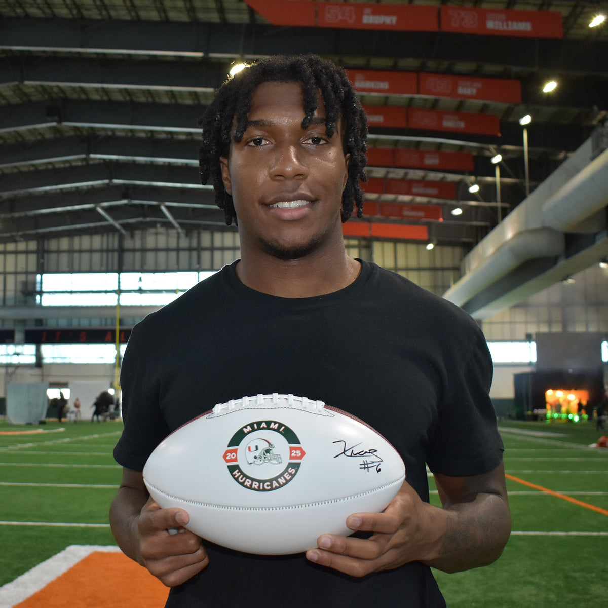 Baden Sports Miami Hurricanes Student Athlete #6 Xavier Lucas Autographed White Full Size Football