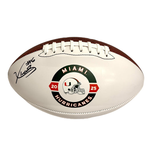 Baden Sports Miami Hurricanes Student Athlete #6 Xavier Lucas Autographed White Full Size Football