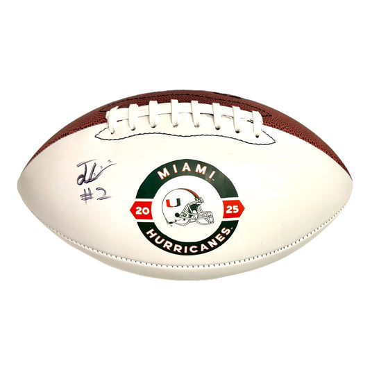Baden Sports Miami Hurricanes Student Athlete #2 Jordan Lyle Autographed White Full Size Football