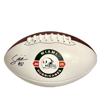 Baden Sports Miami Hurricanes Student Athlete #61 Francis Mauigoa Autographed White Full Size Football