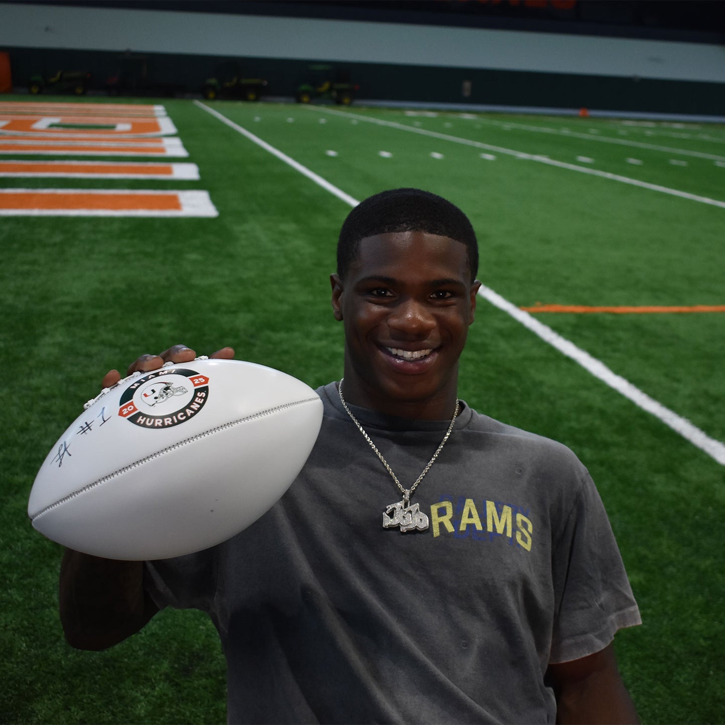 Baden Sports Miami Hurricanes Student Athlete #1 Jojo Trader Autographed White Full Size Football