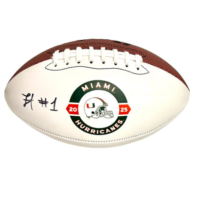 Baden Sports Miami Hurricanes Student Athlete #1 Jojo Trader Autographed White Full Size Football