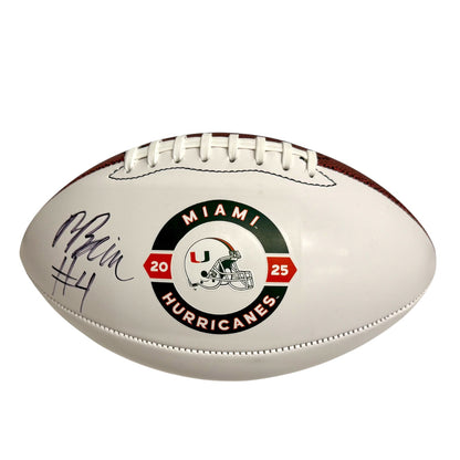 Baden Sports Miami Hurricanes Student Athlete #4 Rueben Bain, Jr. Autographed White Full Size Football